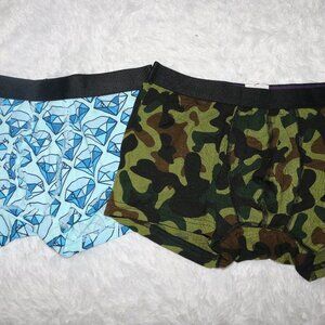 MeUndies men's trunk briefs size medium lot of 2 diamonds and camo NWOT